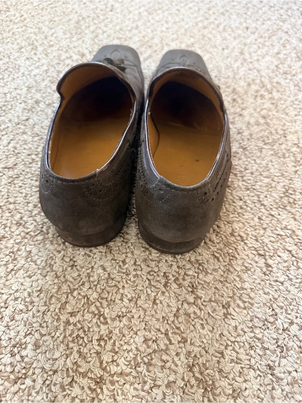 Louis Vuitton Men's Suede Tassel Loafers in Dark Gray